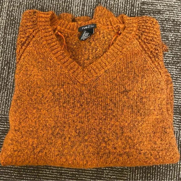 Rue 21 Orange Sweater - Picture 4 of 5
